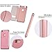 AMASELL Wallet Case for iPhone 6 Plus and iPhone 6s Plus, Luxury Electroplate Flip Leather and Clear View Window Mirror Case Cover for iPhone 5.5 inches, Rose Gold