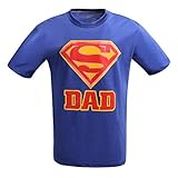 Justice League Superman Apparel Super DAD Logo T-Shirt for Men (L)