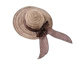 Women's Sun Hats Cotton Linen Bow Floppy Foldable Wide Brim Beach Hats Collapsible Straw Hats