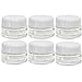 0.50 oz / 15 ml Clear Glass Thick Wall Balm Jars with White Dome Foam Lined Smooth Lids (6 Pack)