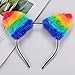 Lux Accessories Gay Pride Rainbow Furry Cat Ear Kitty Headband Hair Accessories