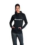 Champion Women's Fleece Pullover Hoodie, Black, Small