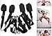 Under Bed Restraint System, Angelary Restraint Kit with Ankle Hand Cuffs Soft and Comfortable Suitable for Both Men and Women - Adjustable Straps Fit Almost Any Size Mattress, Black Adult Toys