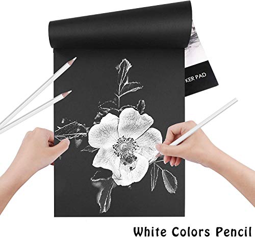 Black Sketch Pad, L\'émouchet Sketch Book, Durable Sketch Pad for Drawing, 60 Sheets,30 Sheets Each, 2-Pack, 9”W x 12”L Sketch Book Perfect for Graphite & Colored Pencils,Charcoal,Oil Pastels,Gel Pen