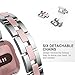 TOYOUTHS Bling Bracelet Compatible with Fitbit Versa Bands for Women Stainless Steel Wristbands Replacement Dressy Metal Strap Silver+Rose Gold