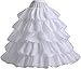 Wantdo Women's Bridal 4 Full Hoops 5 Ruffles Petticoat Hoop Skirt One Size White