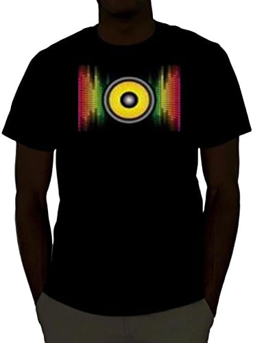 FLASHWEAR Sound Activated LED Light up Shirt - Over 30+ Designs (XX-Large, Synth Bass)