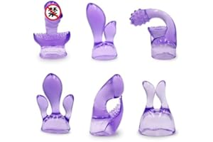 CHJFDC Purple Fashionable and Trendy Magic Wand Attachment, Soft TPR Head Cover, Increases Quality of Life,1.57-inch Inner Diameter, Compatible with Hitachi (6PCS)