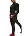 Autumn Two Piece set Cap Sleeve Jacket and Long Pants Casual Tracksuit for Ladies Army Green M