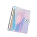 MultiBey A5 Rainbow Holographic Clear Soft Transparent PVC Binder Planner Agenda Shells 6-Ring Loose Leaf Notebook Paper Refill Folder 9