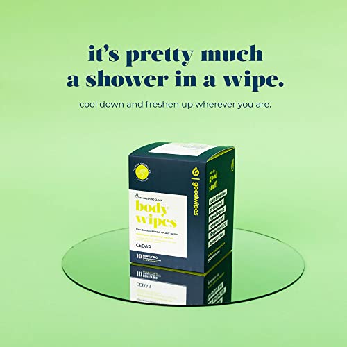 Goodwipes Really Big Body Wipes, Cedar Scent, Plant Based and