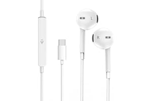 USB C Headphones for iPhone 15 16, Wired Earbuds Type C with Mic & Volume Control, In-Ear Earphones Wired USBC Ear Buds Compa