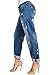 Poetic Justice Women's Curvy Fit Blue Denim Bleach Spots Rolled Cuff Boyfriend Jeans Size 27 x 32Length