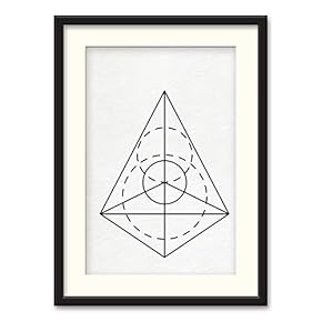 Black Paper Framed Canvas Wall Art for Living Room, Bedroom Abstract Geometric Canvas Prints for Home Decoration Ready to Hanging - 23x31 inches