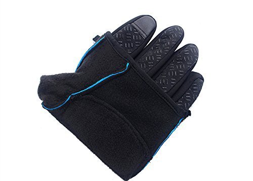 Waterproof Touch-Screen Gloves,with Full-Finger Design,for Outdoor Sports Climbing Dress Driving Cycling (Blue, M)