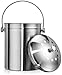 Beaumont Kitchenware Top Rated Compost Bin | High Quality Stainless Steel 304 will Never Rust | Top Quality Brushed Nickel Finish | Premium No-Odor Charcoal Filter | Extra Filter Included | 1 Gallon