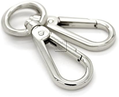 CRAFTMEmore 4PCS 3/4" Round Eye Push Gate Swivel Snap Hooks Quality Metal Purse Hardware (Silver)