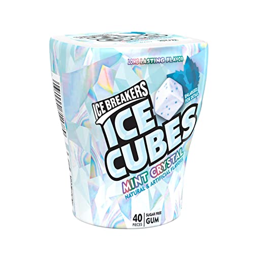 ICE BREAKERS ICE CUBES MINT CRYSTAL Sugar Free Chewing Gum, Made with