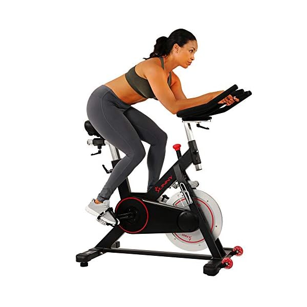 Sunny Health & Fitness Magnetic Belt Drive Indoor Cycling Bike With Optional SunnyFitÂ® App Connectivity