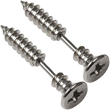 New Fashion Color Piercing 3D Cross Screws Ear Stud Earrings Lag spike Hip-Hip Earring Youth Men/Women (6 Silver)