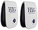 HIG Ultrasonic Pest Repeller 2 Pack - Repels Mice, Rats, Roaches, Spiders, & Other Insects - Indoor Pest Control Solution with Night Light