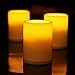 GiveU 4 Pack Battery Powered Electronic Plastic Pillar Flickering Candle With Remote Timer ,For Home Indoor & Outdoor Decoration,3x4inches,Ivory