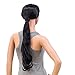 SWACC Women Long Straight/Curly Wavy Wrap Around Ponytail Extension Synthetic Hair Piece Clip in Hair extensions (Curly Wavy, 1B#-Off Black)thumb 1