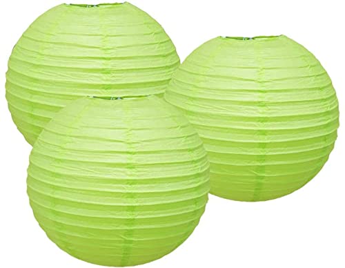Paper Lanterns Mix Color Packs of 3 Round Paper Lanterns Lampshade Party Decorations (Spring Green, 18" (45 Cm))