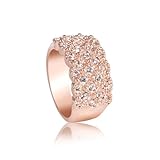 Fashion Plaza Ring Band CZ Use Austrian Crystal Engagement Wedding R239