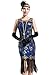 BABEYOND 20's Vintage Peacock Sequin Fringed Party Flapper Dress