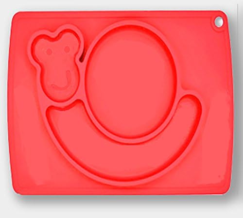 Pursentials Placemat Baby and Kid-friendly Silicone Red Snail Design Makes Mealtime Fun Fits Most Highchair Trays, Suctions to Surface Nonslip Dishwasher Freezer-safe Conforms to FDA BPA-free