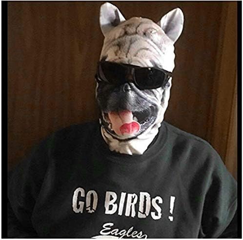 Balaclava face mask with animal print design for snowboarding and outdoor activities.