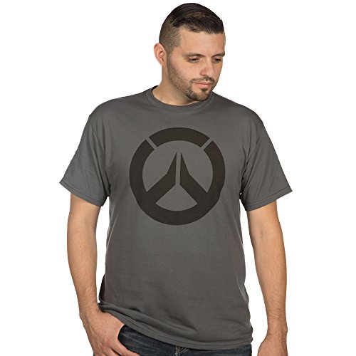 JINX Overwatch Men's Logo Premium T-Shirt (Charcoal, Large)