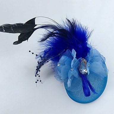 YiLuFanHua MJW&G Women's Feather/Rhinestone / Tulle/Net Headpiece-Wedding/Special Occasion/Casual Fascinators 1 Piece