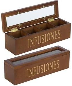 Caja de madera para guardar infusiones: Amazon.es: Hogar