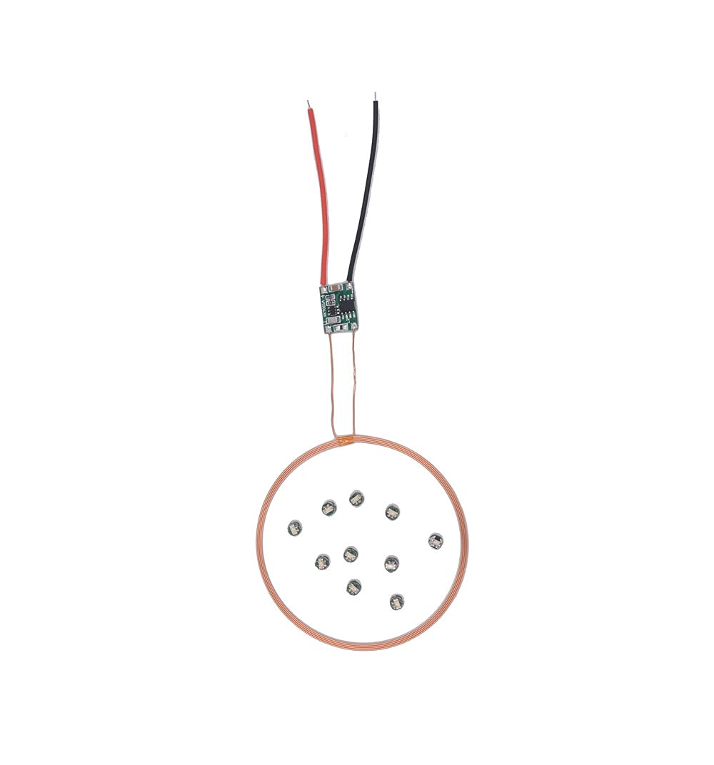 Photo 1 of Taidacent 80mm Long Distance 5V Wireless LED Coil Inductive Coil and Ten Colorful Wireless LEDs Lights Brightness Adjustable Wireless LED Induction Wireless Charging Module