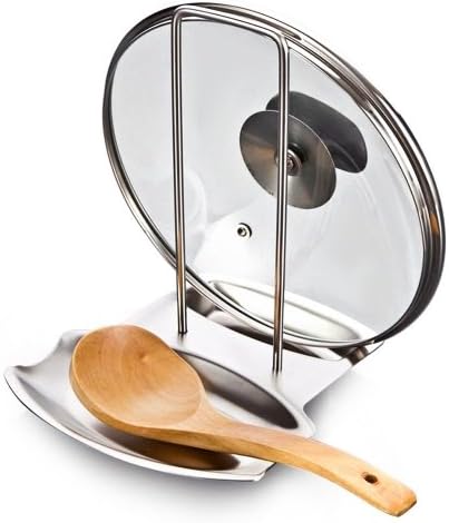 Spoon Holder Lid Spoon Rests Pot Clips Kitchen Stand Stainless Steel Pot Lid Shelf Pan Cover Lid Rack Stand Spoon Holder