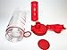 FlavFusion 25 oz Infuser Water Bottle with Locking Flip Top Lid (Red)