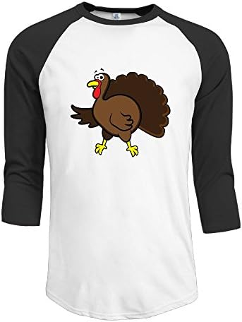 OOut Qiang Qiang Men's Turkey Face Raglan Shirt 3/4 Sleeve T-shirt M