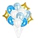 Treasures Gifted First Birthday Decorations for Boys Soccer or Baseball Party Supplies Little Man 1st Bday with Multi Blue and Gold Foil Banners Latex Balloons Backdrop Streamers