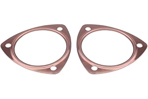 LPFIDI 2PCs 3.5" Copper Header Exhaust Collector Gaskets 3.5" Copper Exhaust Header Pipe Collector Flange Gaskets Reusuable Compatible with SBC BBC 302 350 454