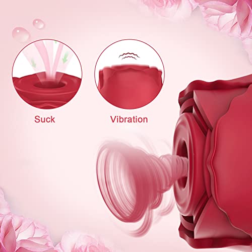 Rose Vibrator Toy for Female,G spot Clitoral Vibrator Sex Stimulator with 10 Sucking Modes,Waterproof and Rechargeable Sex Toys,Adults Goods Sex Toys Women Sex Toy for Solo or Couple