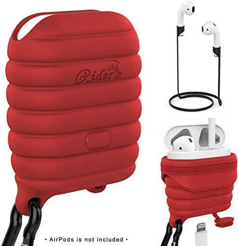 Airpods Waterproof Shock Resistant Case for Apple Wireless Earphone AirPods(Red)