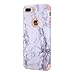iPhone 8 Plus Case, iPhone 7 Plus Case, Ankoe Marble Stone Pattern Shockproof Full Body Protective Cover Dual-Layer Slim Soft Flexible Silicone and Hard PC for Apple iPhone 7 Plus/8 Plus (Pink)