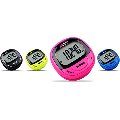 3DTriFit 3D Pedometer Activity Tracker | Best Pedometer for Walking with Pause Function & 7-Day Memory for Men & Women. Fitness Tracker Accurately Monitors Steps, Calories Burned & Distance (Magenta) - Thumbnail 7