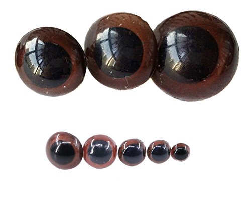 Upstore 100PCS Brown Plastic Safety Screw Eyes Craft Eyes with Washer for DIY Toy Teady Bear Puppet Doll Making Accessories Supply(Diameter 18mm)