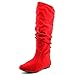 Qupid Women's Neo144 Leatherette Basic Slouchy Knee High Flat Boot