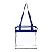 BAGAIL Clear Bags 12x6x12 Stadium Approved Clear Tote Bag with Zipper Closure Crossbody Shoulder Bag with Adjustable Strap(RoyalBlue)
