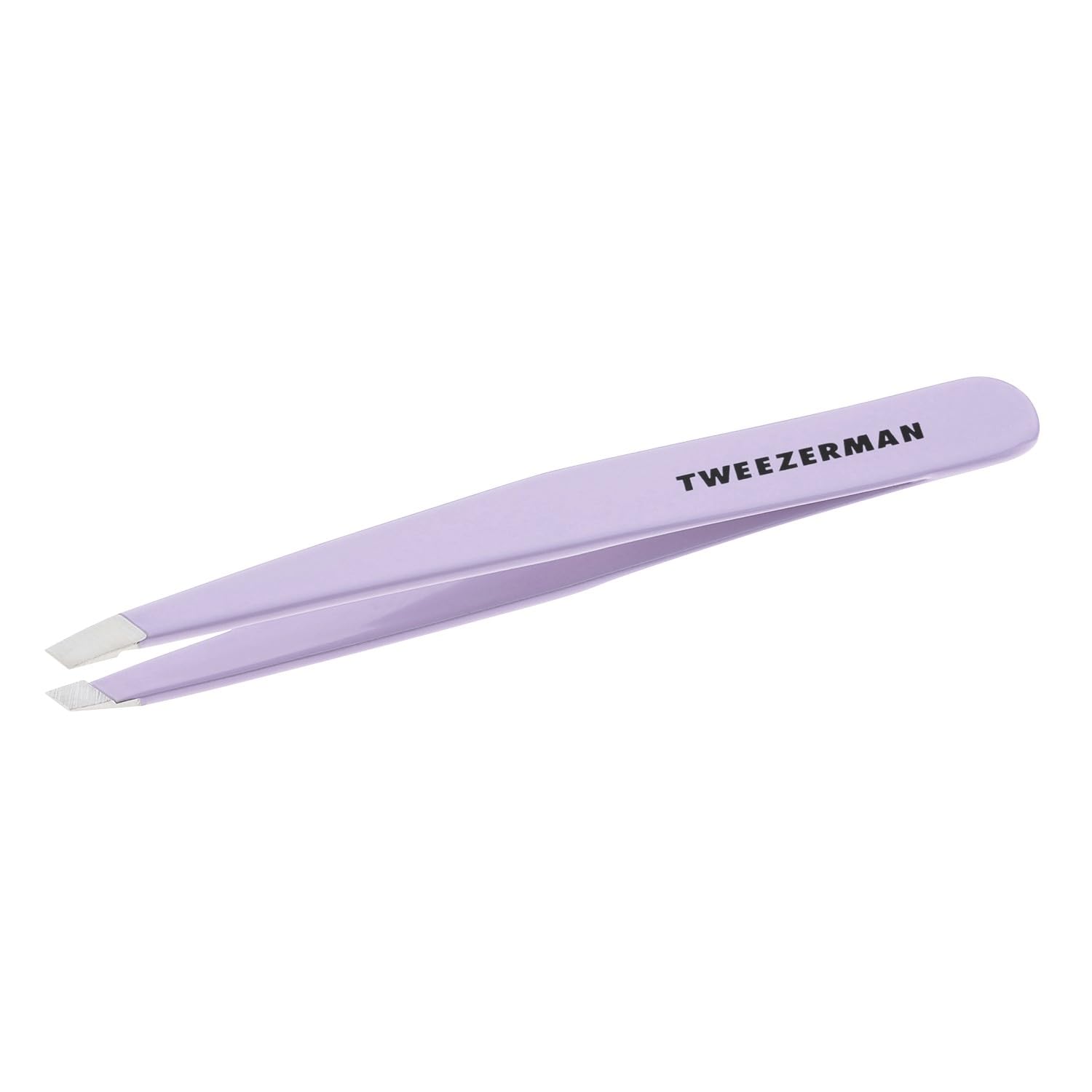 Tweezerman Lavender Slant Tweezer, Professional Stainless Steel Precision Tweezers for Facial Hair and Eyebrows, Amazon Exclusive (Pack of 1)