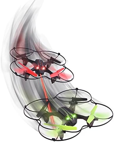 Air Banditz Remote Control Laser Tag Battle Drone Set - w/ Replacement Rotor Blades and USB Chargers - 2.4 GHz